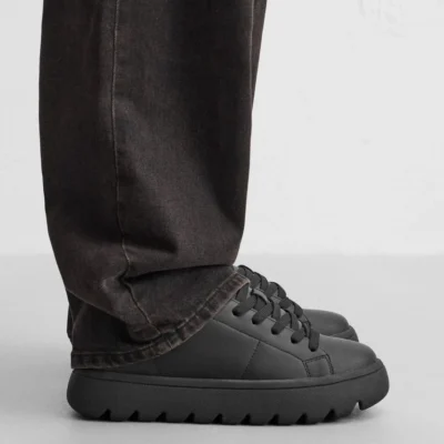 ZARA CHUNKY LACE UP SNEAKERS BLACK